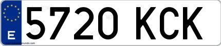 Ejemplo de matrícula española 5720 KCK