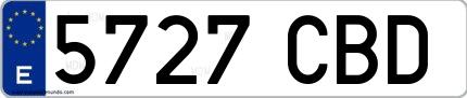 Ejemplo de matrícula española 5727 CBD