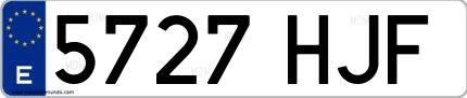 Ejemplo de matrícula española 5727 HJF