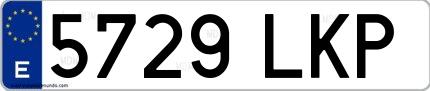 Ejemplo de matrícula española 5729 LKP