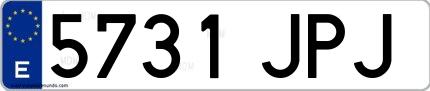 Ejemplo de matrícula española 5731 JPJ