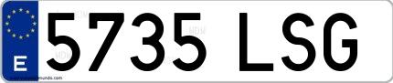 Ejemplo de matrícula española 5735 LSG