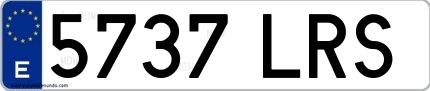 Ejemplo de matrícula española 5737 LRS