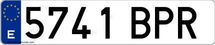 Ejemplo de matrícula española 5741 BPR