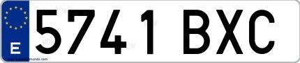 Ejemplo de matrícula española 5741 BXC