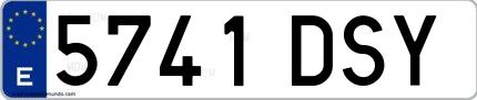 Ejemplo de matrícula española 5741 DSY
