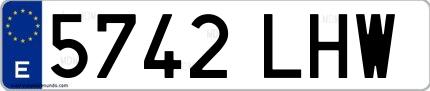 Ejemplo de matrícula española 5742 LHW