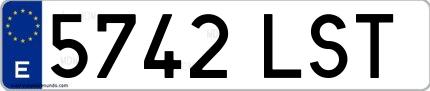 Ejemplo de matrícula española 5742 LST