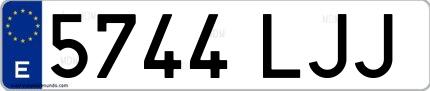 Ejemplo de matrícula española 5744 LJJ