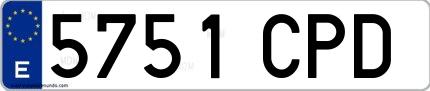 Ejemplo de matrícula española 5751 CPD