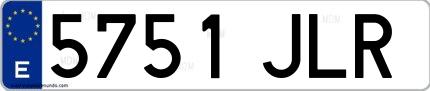Ejemplo de matrícula española 5751 JLR