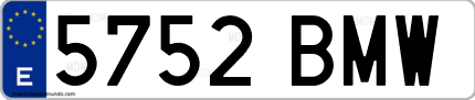 Ejemplo de matrícula de coche ordinaria 5752 BMW