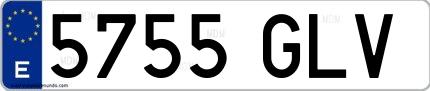 Ejemplo de matrícula española 5755 GLV