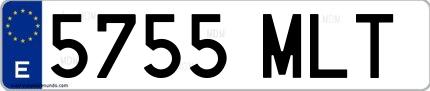 Ejemplo de matrícula española 5755 MLT