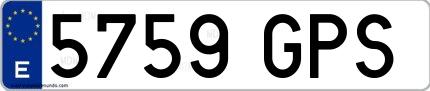 Ejemplo de matrícula española 5759 GPS