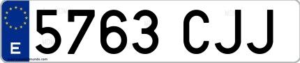 Ejemplo de matrícula española 5763 CJJ