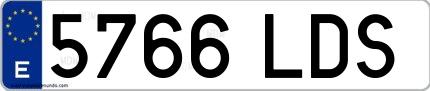 Ejemplo de matrícula española 5766 LDS