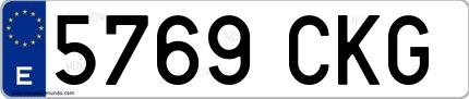 Ejemplo de matrícula española 5769 CKG