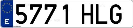 Ejemplo de matrícula española 5771 HLG