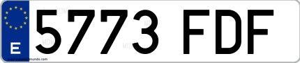 Ejemplo de matrícula española 5773 FDF
