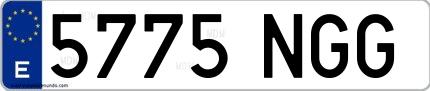 Ejemplo de matrícula española 5775 NGG