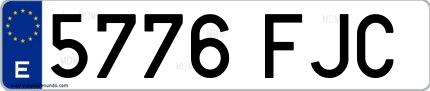 Ejemplo de matrícula española 5776 FJC