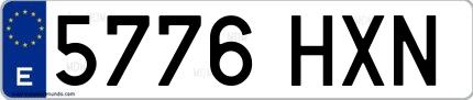 Ejemplo de matrícula española 5776 HXN