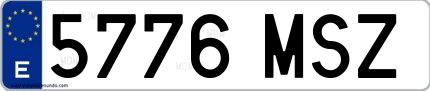 Ejemplo de matrícula española 5776 MSZ