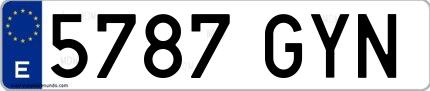 Ejemplo de matrícula española 5787 GYN