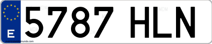 Ejemplo de matrícula de coche ordinaria 5787 HLN