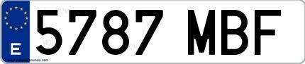 Ejemplo de matrícula española 5787 MBF