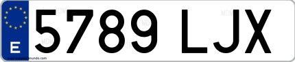 Ejemplo de matrícula española 5789 LJX