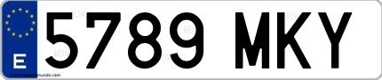 Ejemplo de matrícula española 5789 MKY