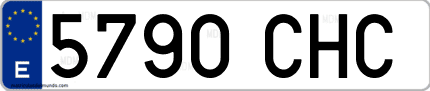 Ejemplo de matrícula de coche ordinaria 5790 CHC