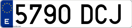 Ejemplo de matrícula de coche ordinaria 5790 DCJ