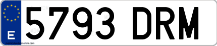 Ejemplo de matrícula de coche ordinaria 5793 DRM
