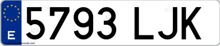 Ejemplo de matrícula española 5793 LJK