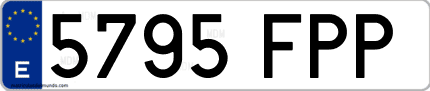 Ejemplo de matrícula de coche ordinaria 5795 FPP