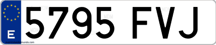 Ejemplo de matrícula de coche ordinaria 5795 FVJ