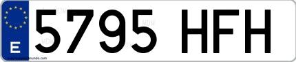 Ejemplo de matrícula española 5795 HFH