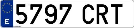 Ejemplo de matrícula española 5797 CRT