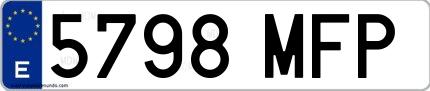 Ejemplo de matrícula española 5798 MFP