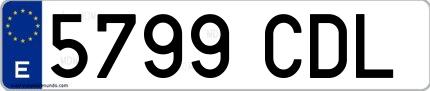Ejemplo de matrícula española 5799 CDL