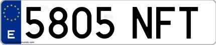 Ejemplo de matrícula española 5805 NFT