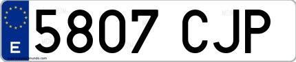 Ejemplo de matrícula española 5807 CJP