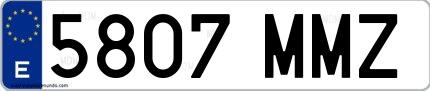 Ejemplo de matrícula española 5807 MMZ