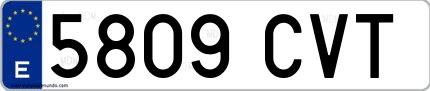 Ejemplo de matrícula española 5809 CVT