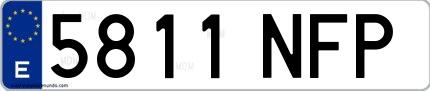 Ejemplo de matrícula española 5811 NFP