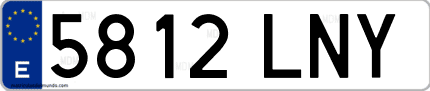 Ejemplo de matrícula de coche ordinaria 5812 LNY