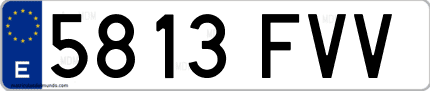 Ejemplo de matrícula de coche ordinaria 5813 FVV